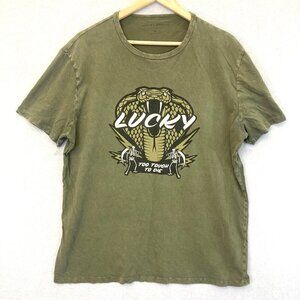 Vintage Lucky Brand Single Stitch T-Shirt Mens Size Large Snake Too Tough to Die